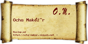 Ochs Makár névjegykártya